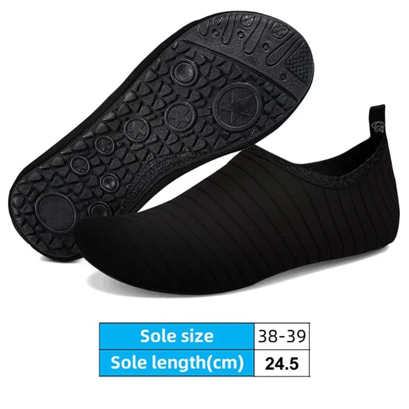 Lightweight Aqua Shoes with Grippy Rubber Sole for Hiking Stream Crossings Size 38-39 24.5cm Long