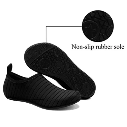 aqua socks with non slip rubber sole
