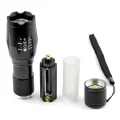black flashlight disassembled view