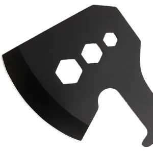 close up view of edc hatchet head
