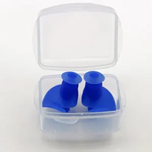 blue silicon ear plugs in storage case