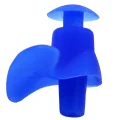 close up shot of blue ear plug made from silicon