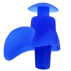close up shot of blue ear plug made from silicon