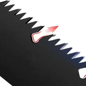 close up shot of teeth on camping saw