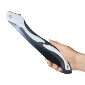 folding cmapin saw held in someones hand to get perspective of size