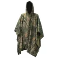 front view of camouflage rain poncho rain poncho