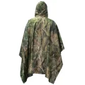 rear view of camo rain poncho