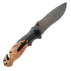 Folding Blade Knife – 22cm Stainless Steel 9cm Sharp Blade With Synthetic Wooden Handle