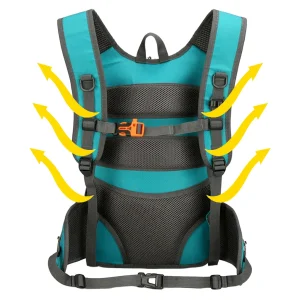 Vuno Flowmate Air Flow System on Green Backpack