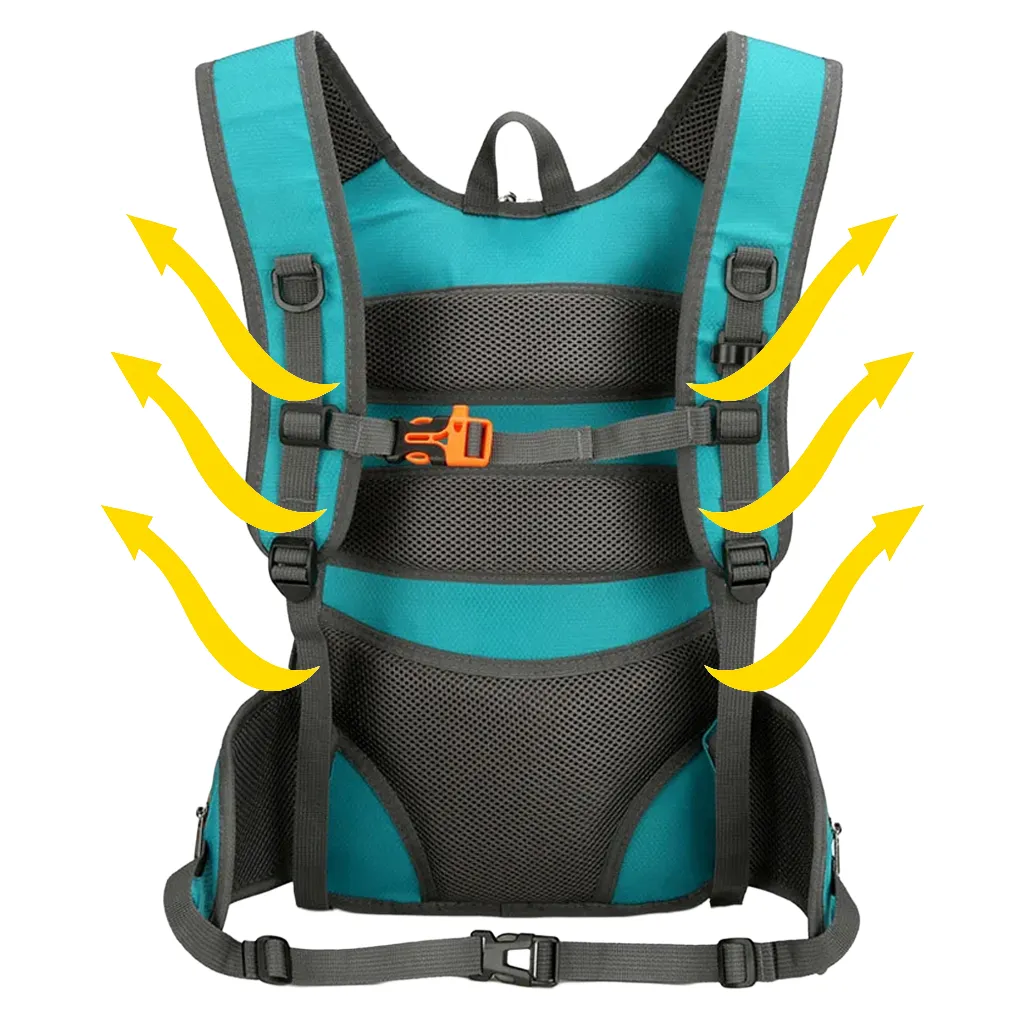 Vuno Flowmate Air Flow System on Green Backpack