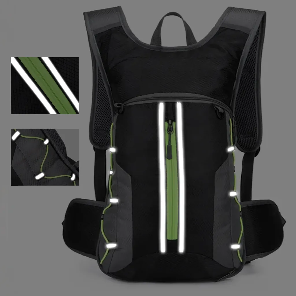 hydration pack with hi vis zip and cord