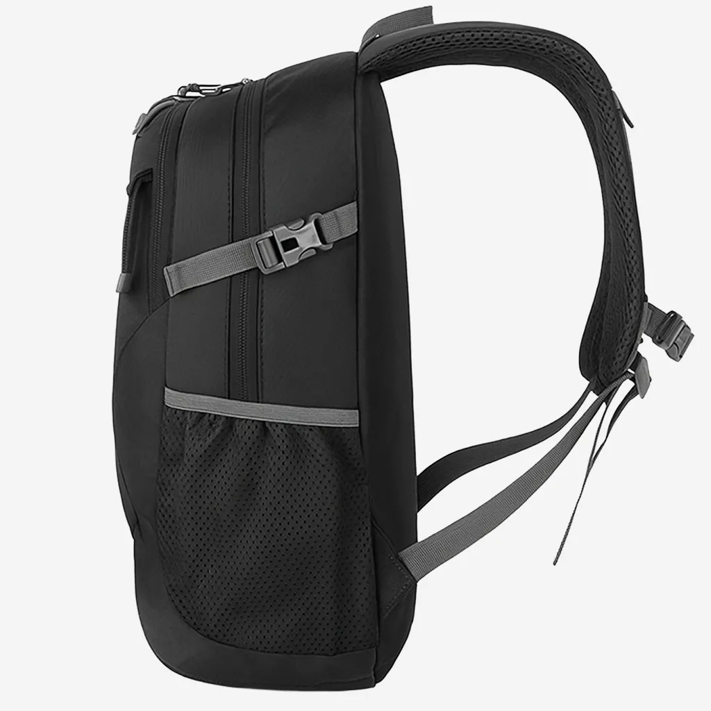 navy blue 25 litre hiking back pack side profile