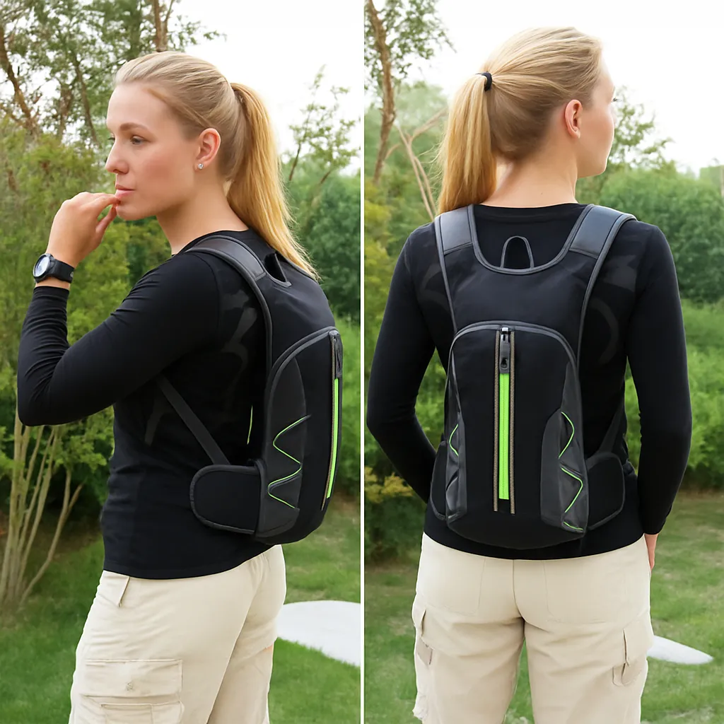 woman modelling hydration pack