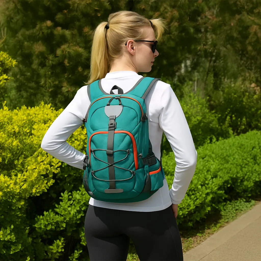 woman wearing a small backpack for day hikes