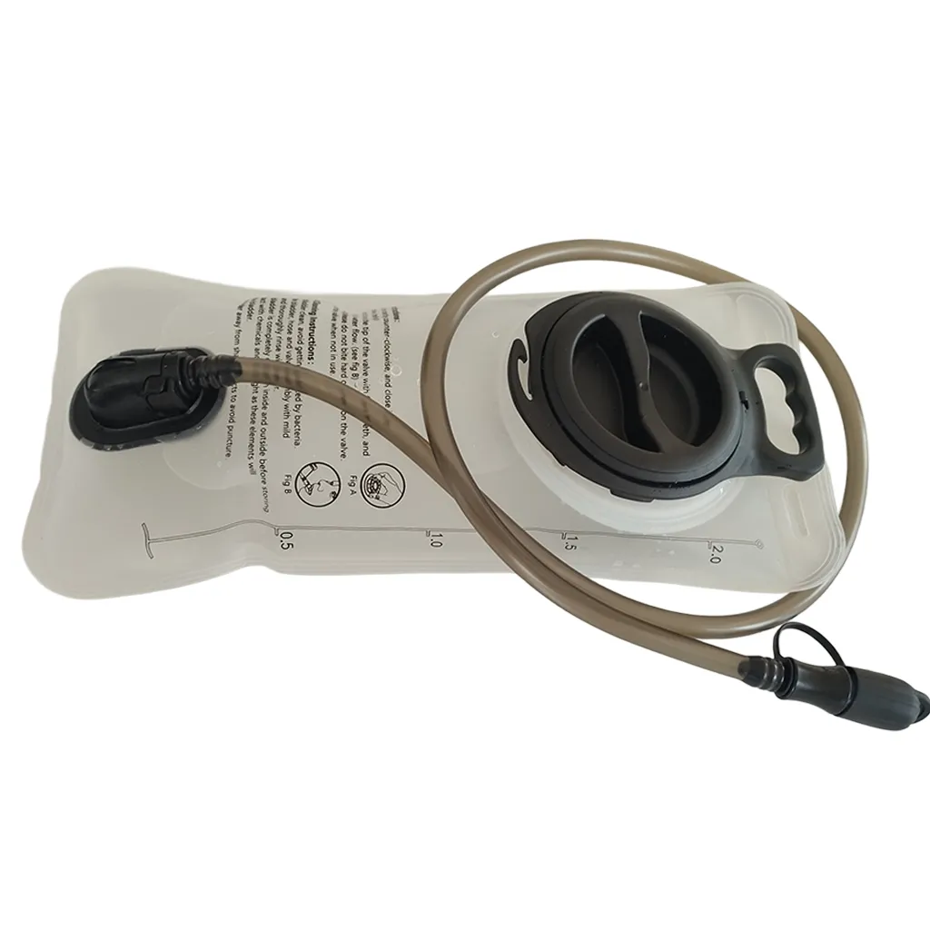 2 Litre Hydration Bladder Horizontal Image Bag Filled with Water
