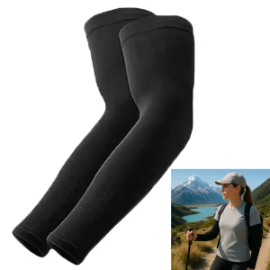Arm Sleeves for Sun Protection Black Colour Set of Two Covers