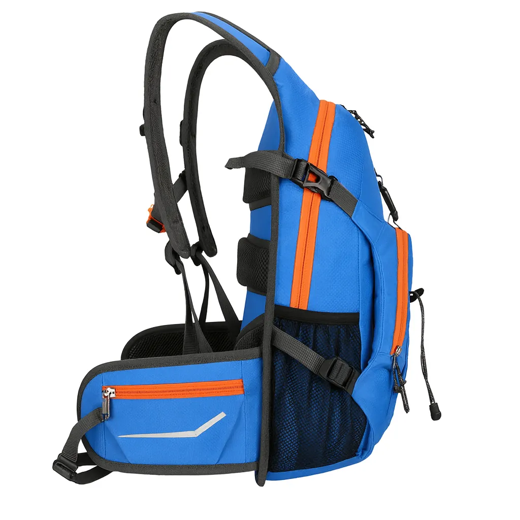 blue backpack side profile image