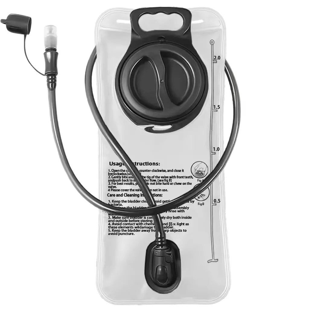 empty 2L clear water hydration bladder