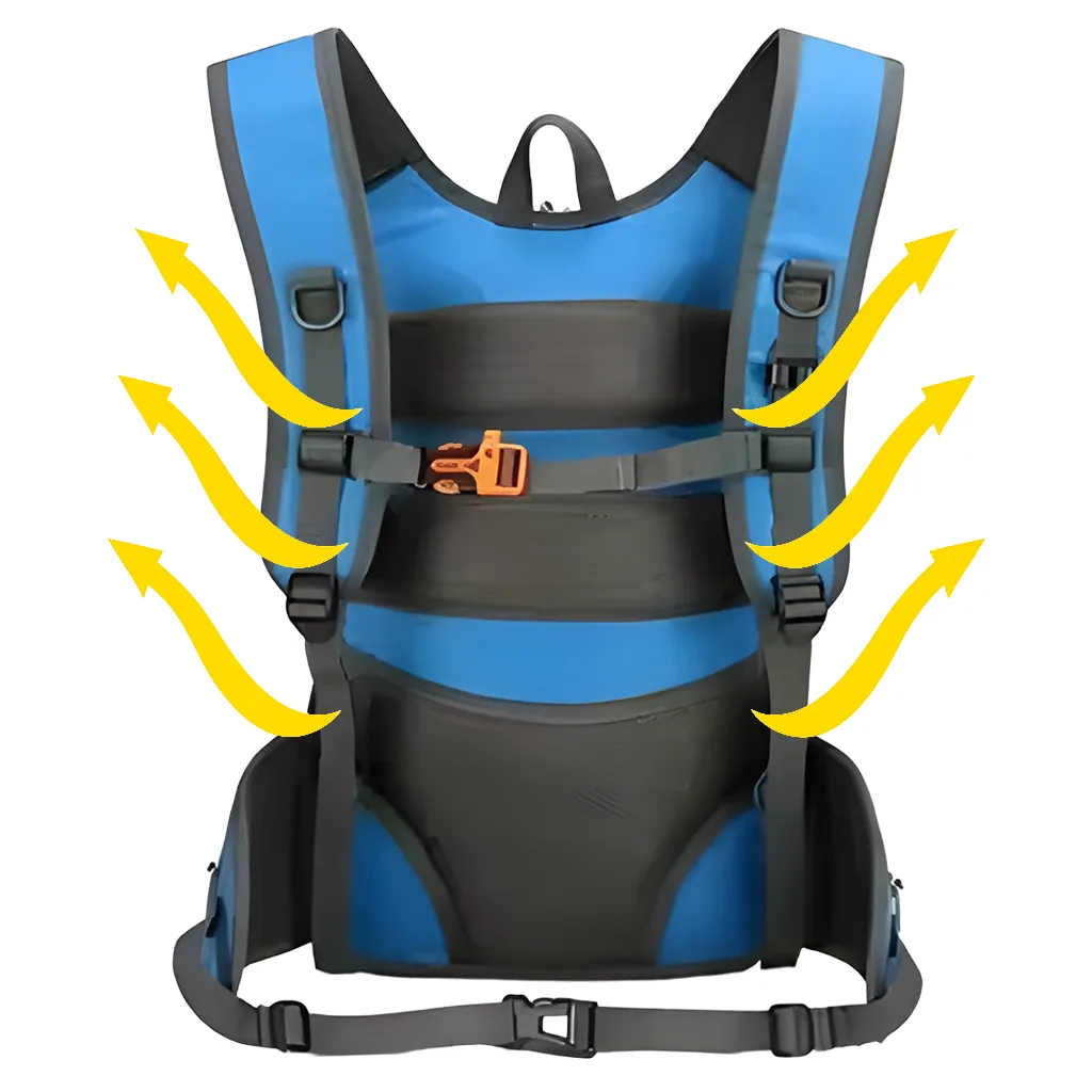 rear view of 20L Backpack showing ventilation flow