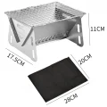 Mini BBQ grill for hiking with size measurements 11cm height and 17.5cm width