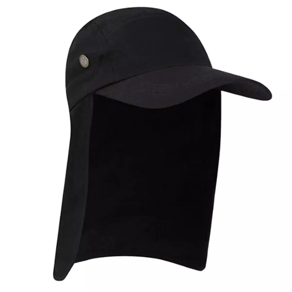 Black-Cap-with-Neck-Flap-–-UV-Protection-Sun-Hat-Quick-Dry-&-Breathable-Alternative-Brands-NZ