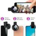 How to use clip-on phone lens steps clip on, align camera, then shoot