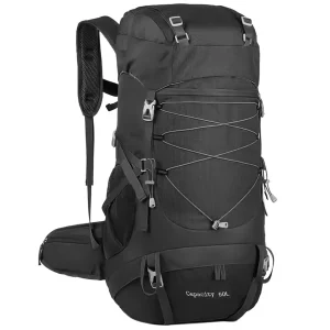 Black Lightweight Pack 50L with Frameless Design - Only 995 grams