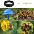 Macro lens examples showing close-up detail of insects, flowers, and textures.