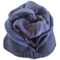 fleece lining on the inside of the blue beanie with ear flaps