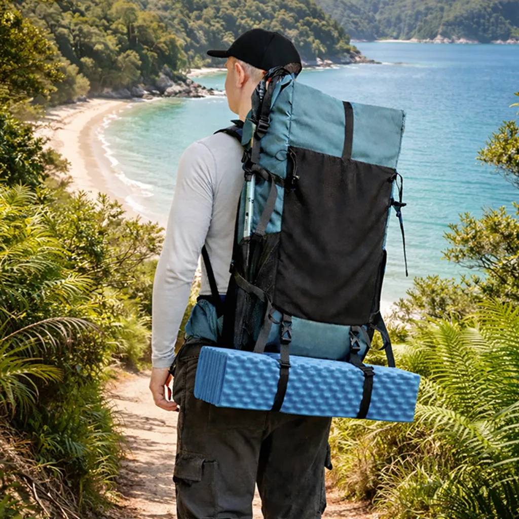 man walking the Abel Tasman track with a vuno ultralight weight backpack