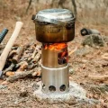 small wood burner stove in action