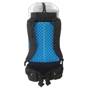 ultralight tramping pack with sleeping mat used as the packs frame rear view show the mat