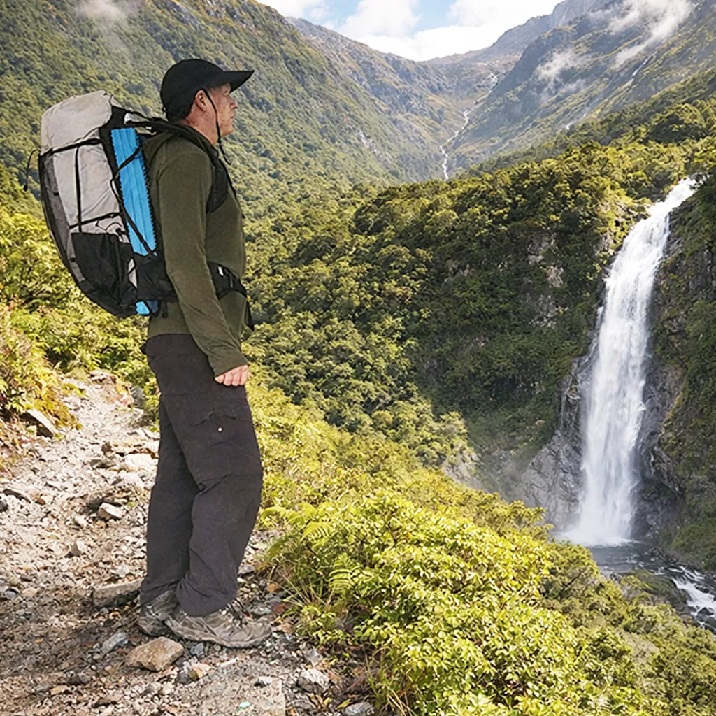 vuno ultralight backpack used on a NZ tramping trail