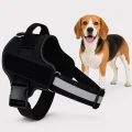 Dog Harness Anti Pull – Black Reflective Adjustable Medium Size