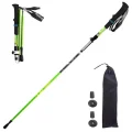 Green Trekking Pole Foldable Quick Lock 107-130cm 260g EVA Grip