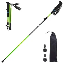 Green Trekking Pole Foldable Quick Lock 107-130cm 260g EVA Grip