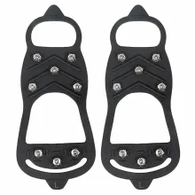 Ice Grips for Shoes – 8 Stud Black TPR Traction Cleats1 Pair Large Size