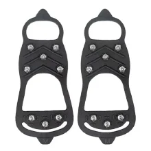 Ice Grips for Shoes – 8 Stud Black TPR Traction Cleats1 Pair Medium Size