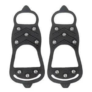 Ice Grips for Shoes – 8 Stud Black TPR Traction Cleats1 Pair Medium Size EU 30-40
