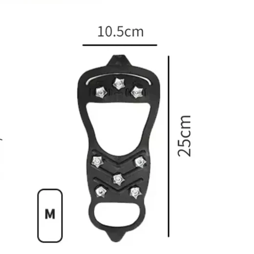 Medium black eight-stud ice grip measuring approximately 25 cm long and 10.5 cm wide