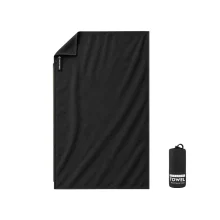 Large Microfibre Ultralight Towel Vuno 80 x 180 cm Black