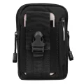 Vuno black Waist Bag Pouch with cellphone pocket buckle retaining strap and pen sheath