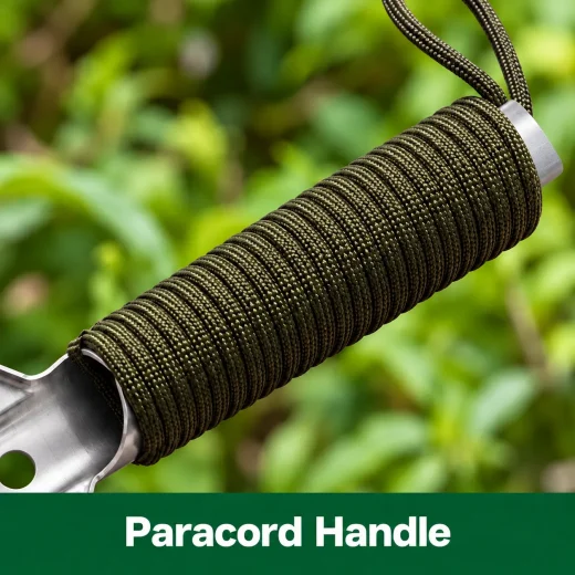 paracord handle on spade